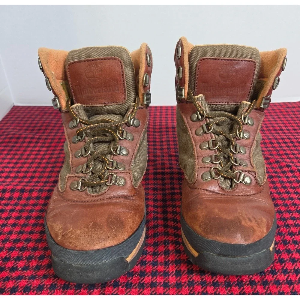 Timberland Womens Hiking Boots 8M Brown Leather Gore Tex Euro Hiker Ankle 90365